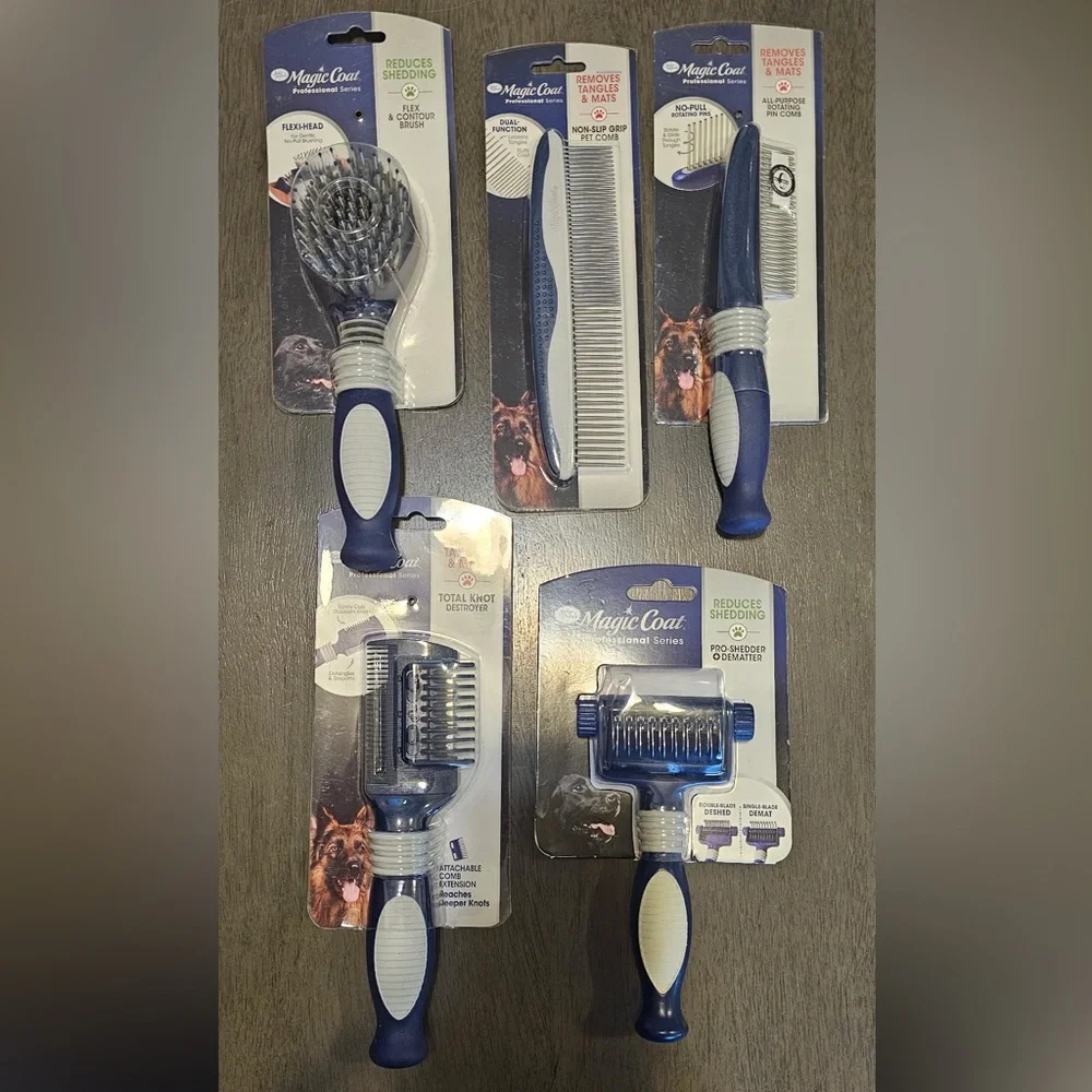 Variety of 5 Four Paws Magic Coat Professional Series Grooming Tools